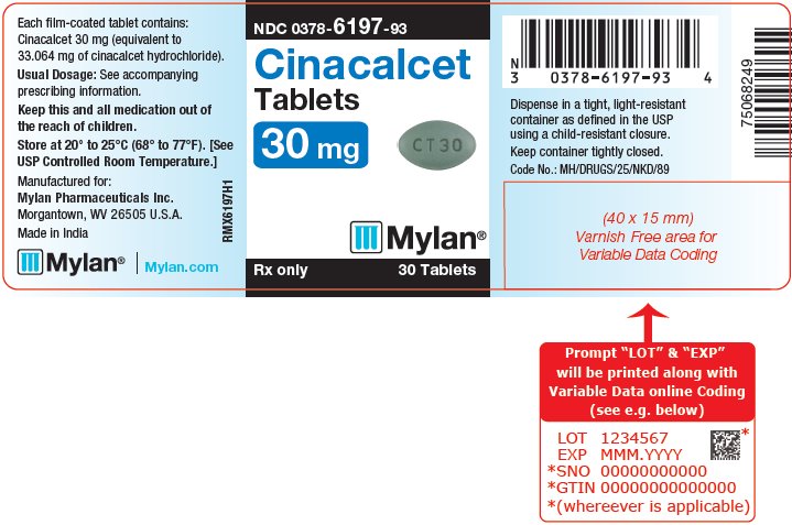 Cinacalcet Tablets 30 mg Bottle Label