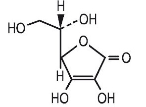Structural formula ascorbic acid