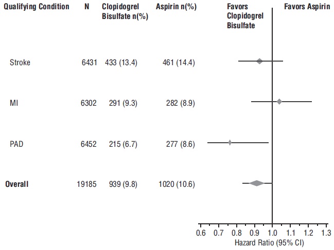 Figure 8: Hazard Ratio and 95% CI by Baseline Subgroups in the CAPRIE Study