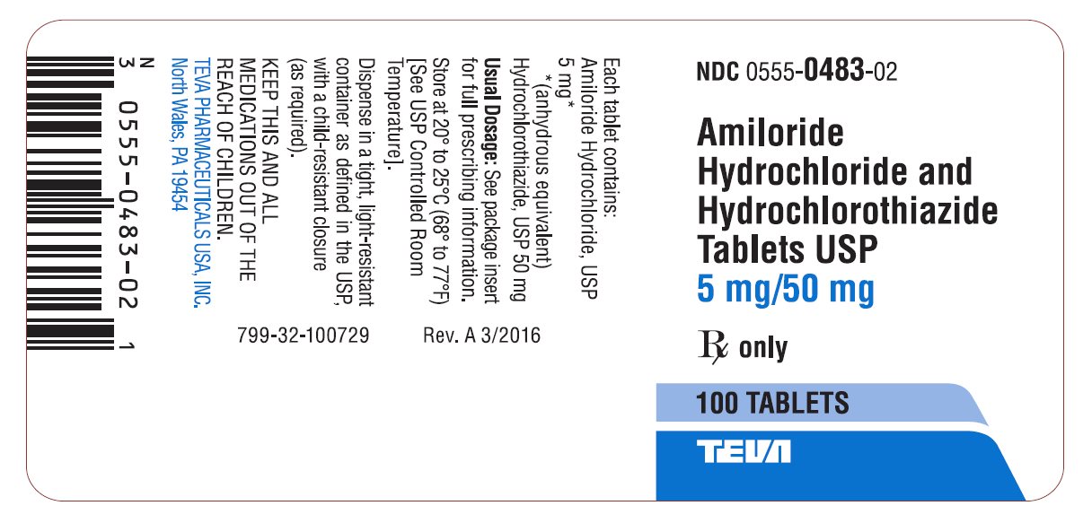 Amiloride Hydrochloride and Hydrochlorothiazide Tablets USP 5 mg/50 mg 100s Label