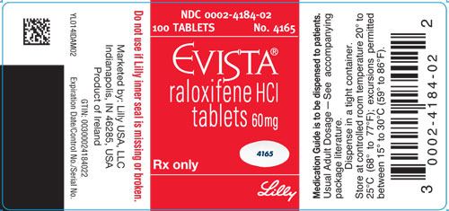 PACKAGE LABEL      Evista 60mg 100ct Bottle (0002-4184) 