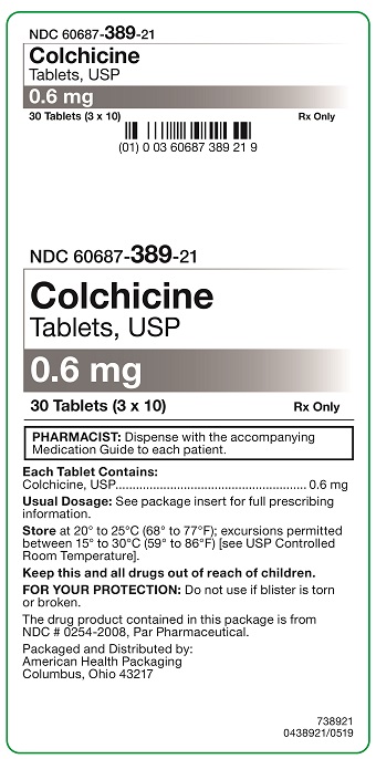 0.6 mg Colchine Tablet Carton