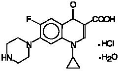 image of chemical structure ciprofloxacin