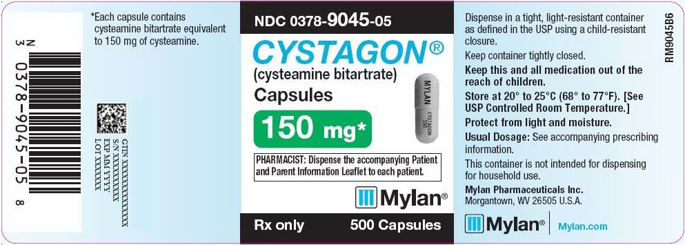 Cystagon Capsules 150 mg Bottle Label