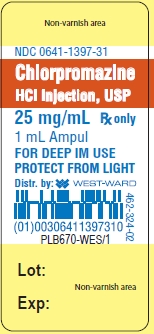 Chlorpromazine HCI Injection, USP 25 mg/mL, 1 mL Ampul