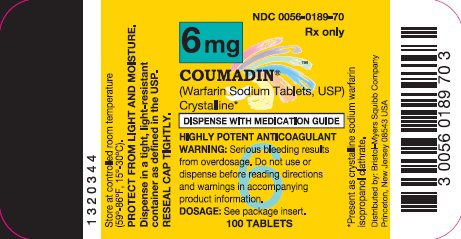 COUMADIN 6 mg 100 Tablets
